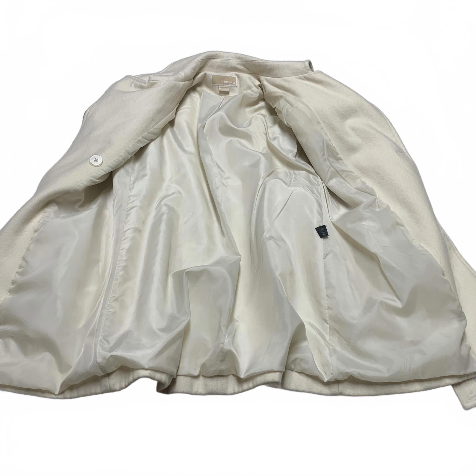 Michael Kors Women's Size 10 Cream Zipped Peacoat