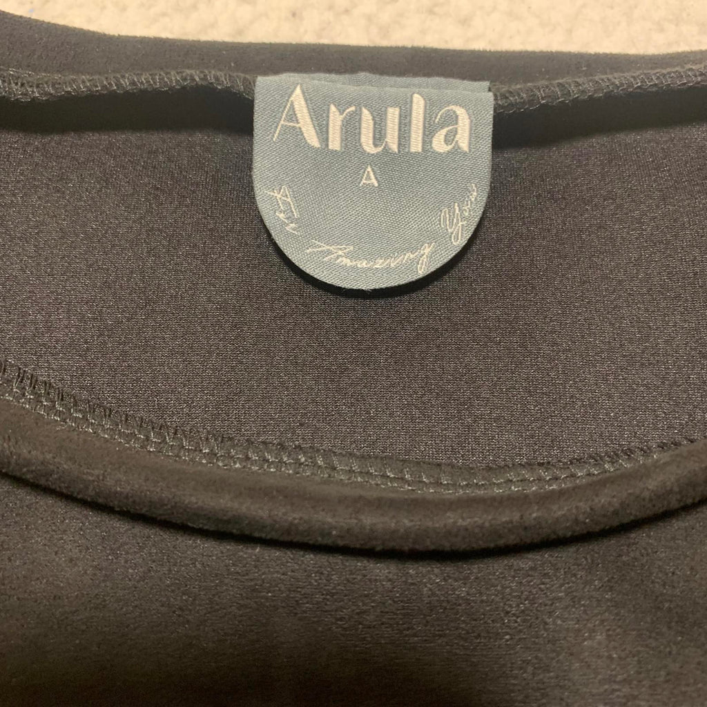 Arula Women's Size 1X Short Sleeve Casual Dress Faux Leather Skirt USA