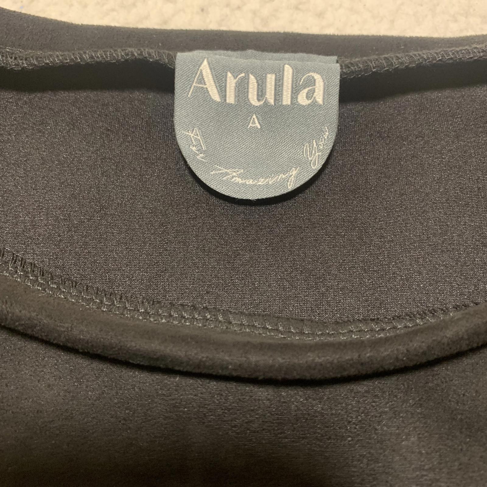 Arula Women's Size 1X Short Sleeve Casual Dress Faux Leather Skirt USA