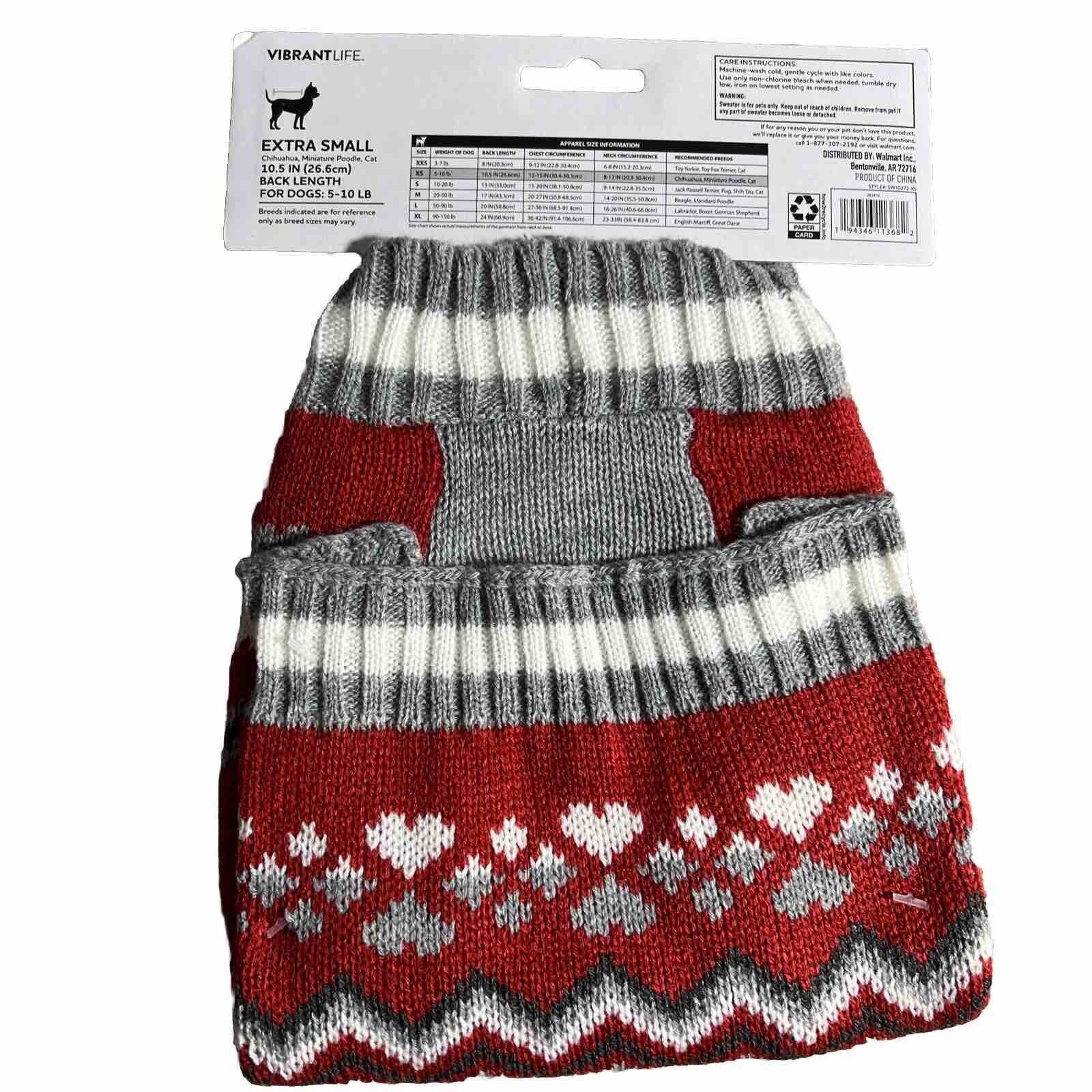 Vibrant Life Pet Red Sweater Size XS Dog Cat Chihuahua Clothes Spoiled