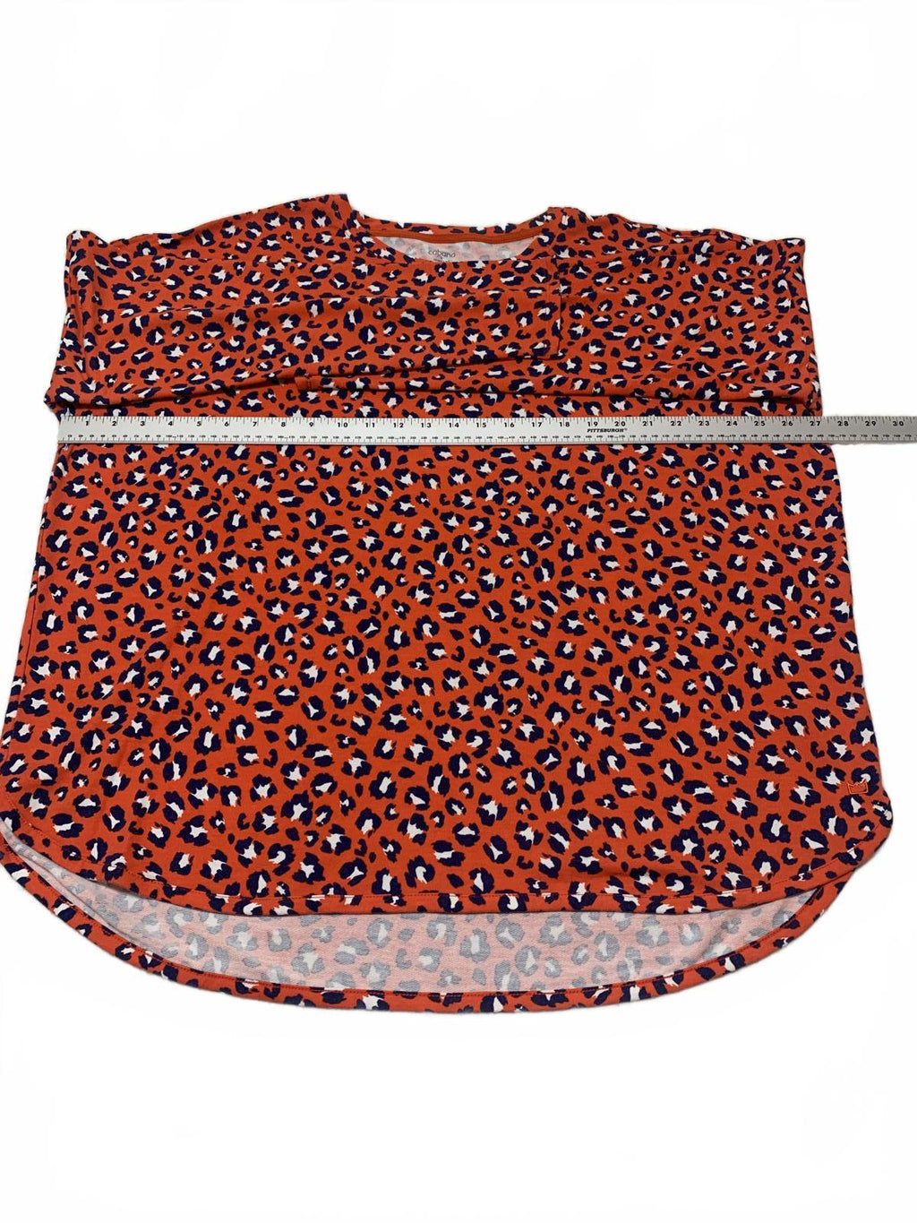 Cabana by Crown & Ivy Women's a size XL Red Blue Long Sleeve Leopard Print Top