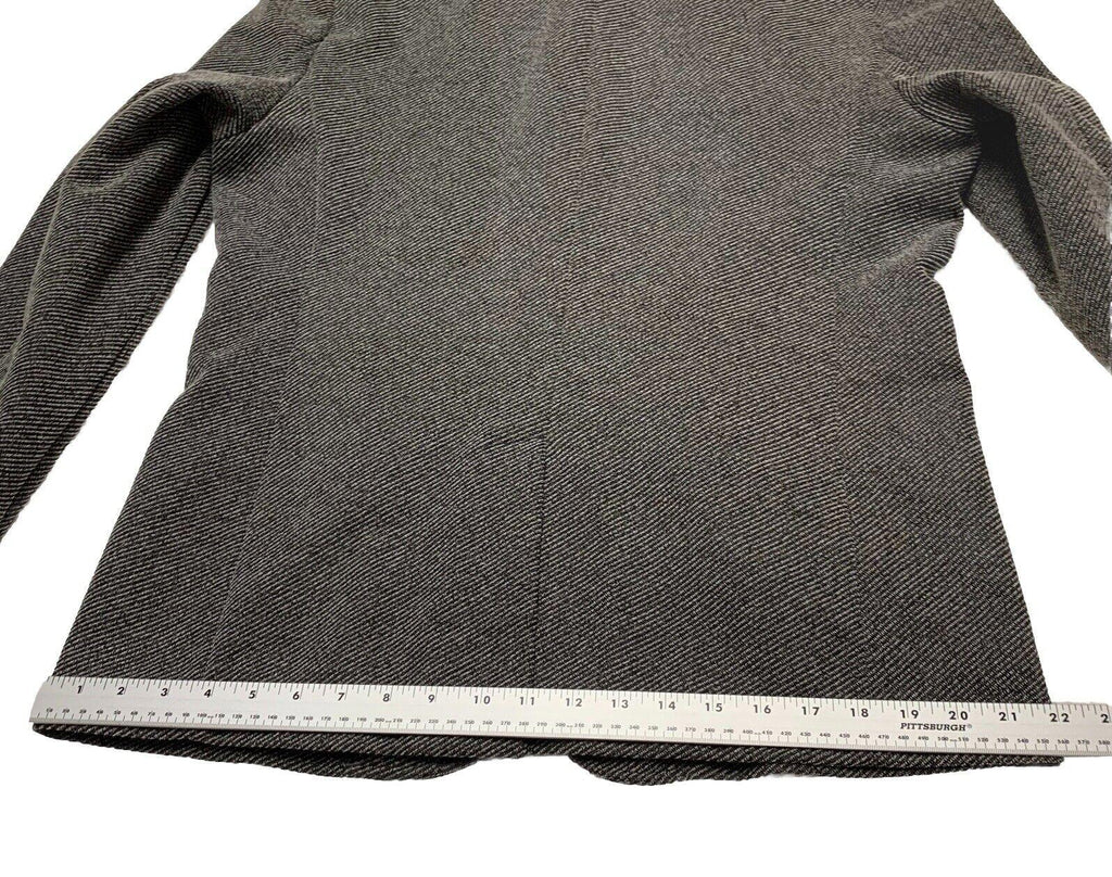 Zara Man buckle High Collar  Coat Size 42 Herringbone Gray Made in Turkey