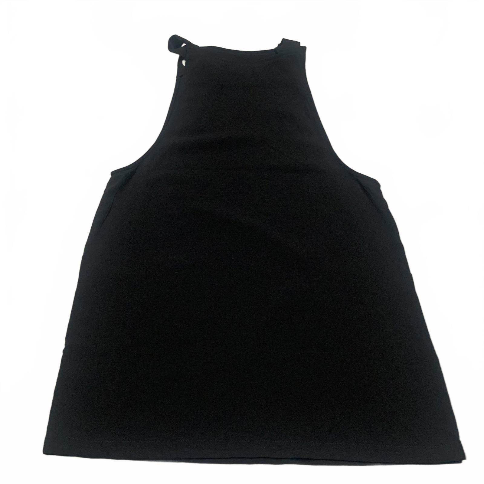 MNG Womens Sz 2 Black Overall  Sleeveless Dress Romper Pockets
