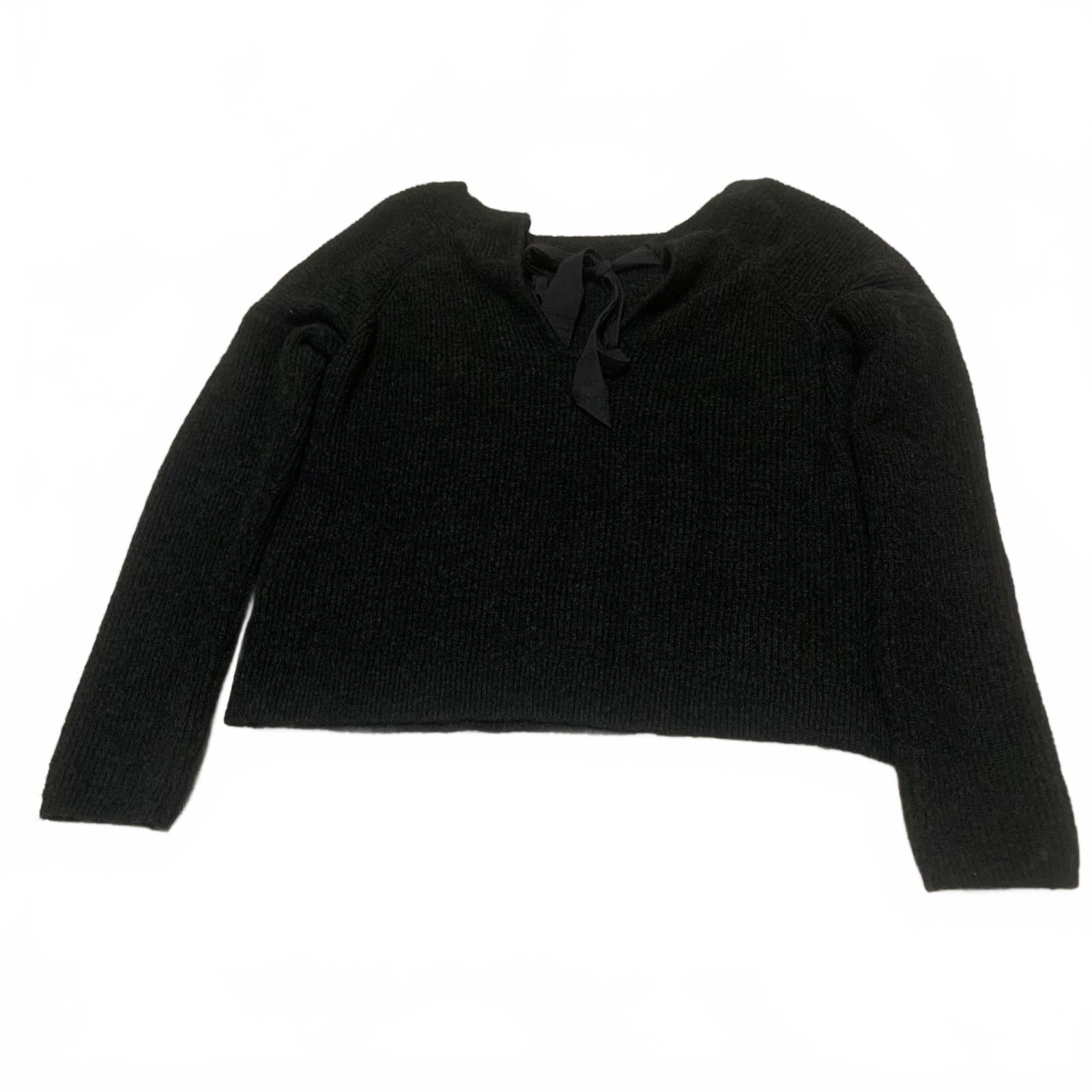 VTG Abercrombie & Fitch Women's Size M Black Long Sleeve Y2K Sweater Tie Back