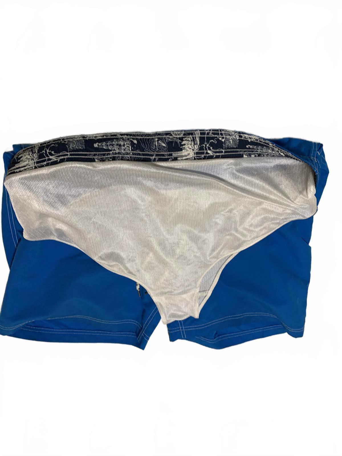 Lands End Men's Size L 36-38 Blue Swim Trunks Drawstring Waist