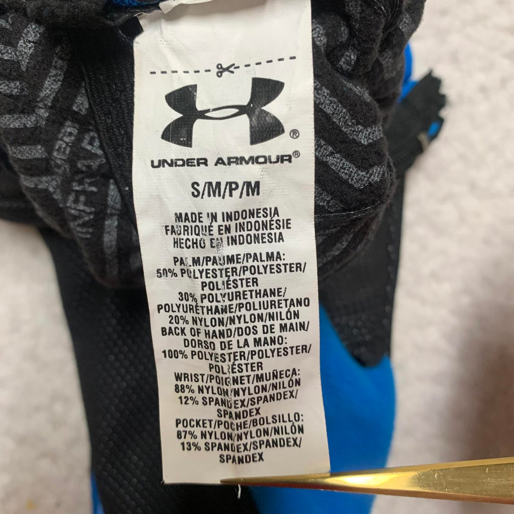 Under Armour Unisex Small/Medium Black Blue Performance Gloves