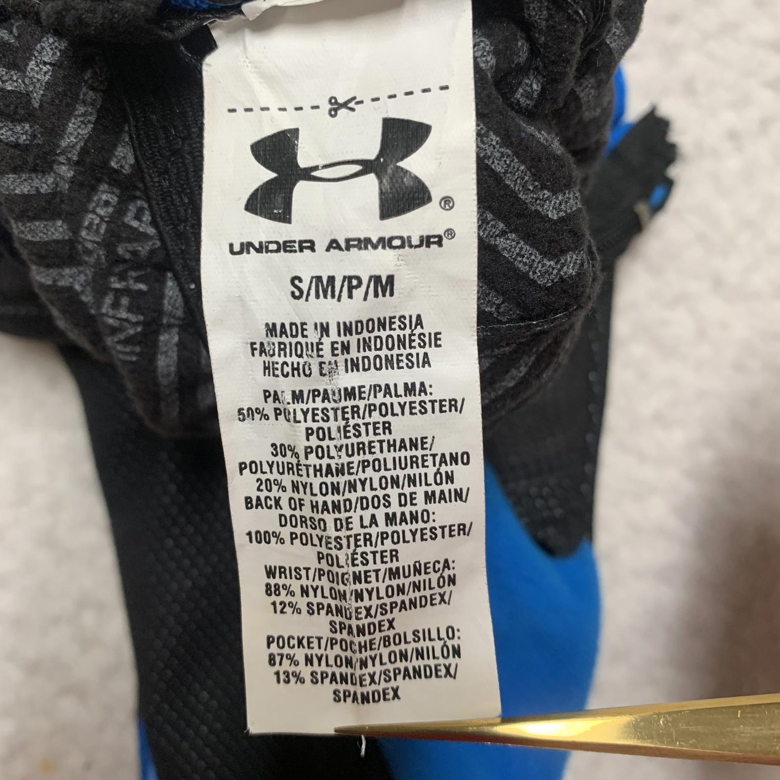 Under Armour Unisex Small/Medium Black Blue Performance Gloves
