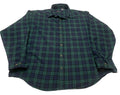Faded Glory Men’s 2XL 50/52 Blue Green Plaid Long Sleeve Skipper Shirt