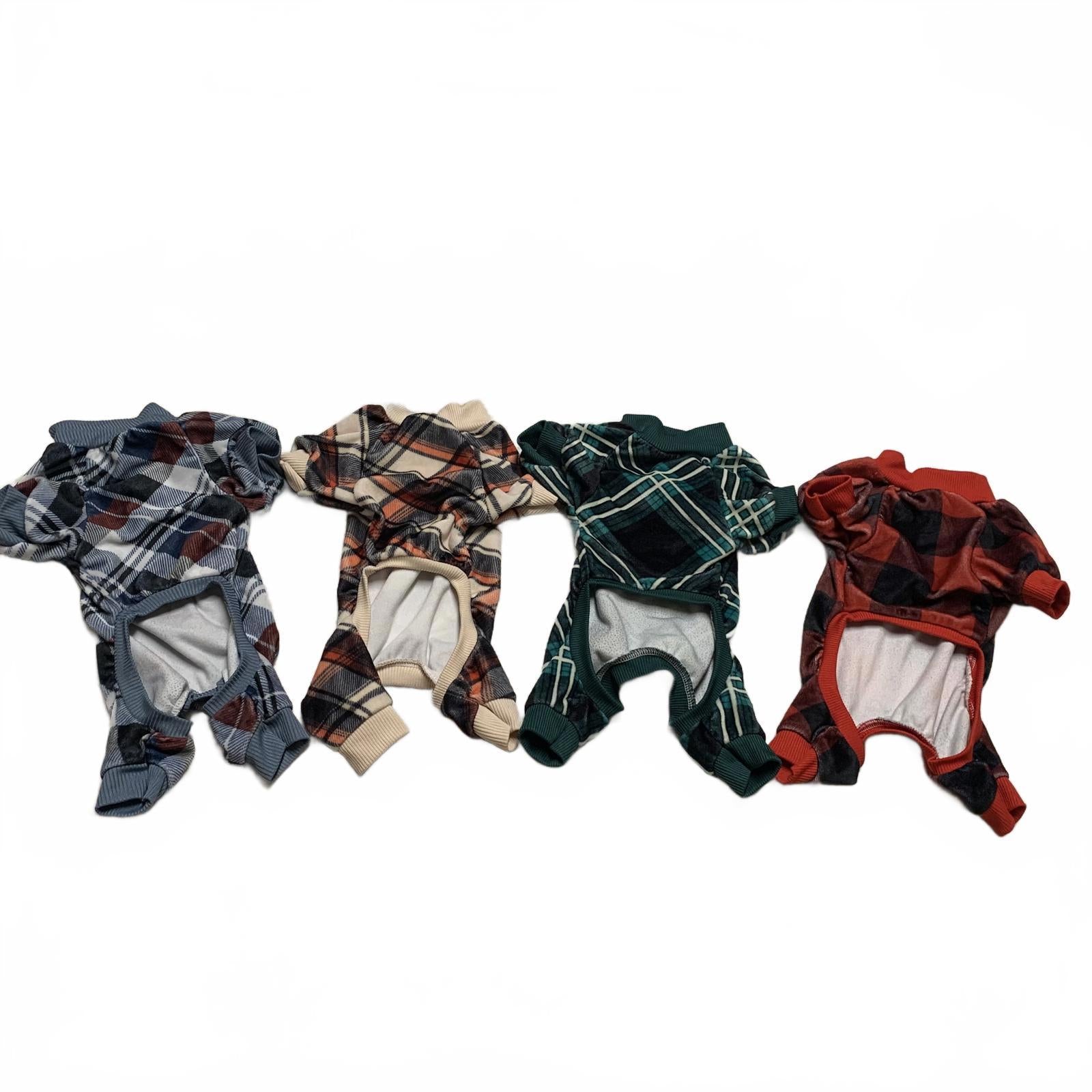XPUDAC Sz Small Dog Pajamas 4- Pack Jumpsuit  Set Pets