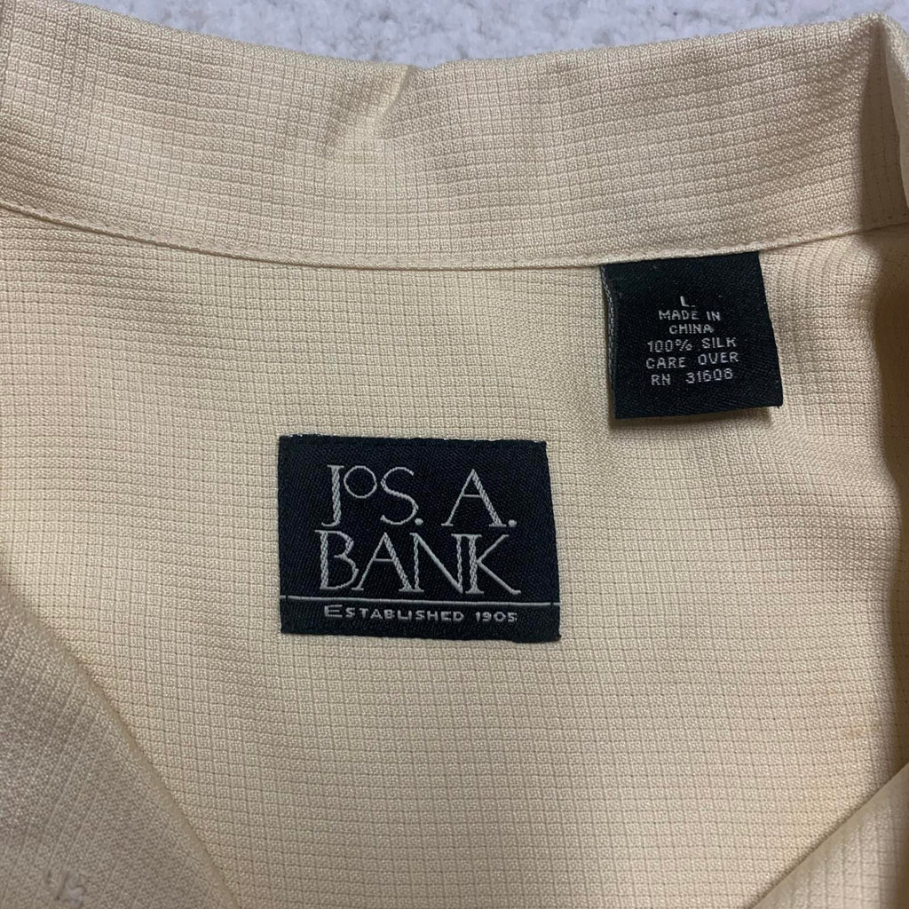 Jos. A. Bank Large Silk  Shirt Light Beige Short  Sleeves