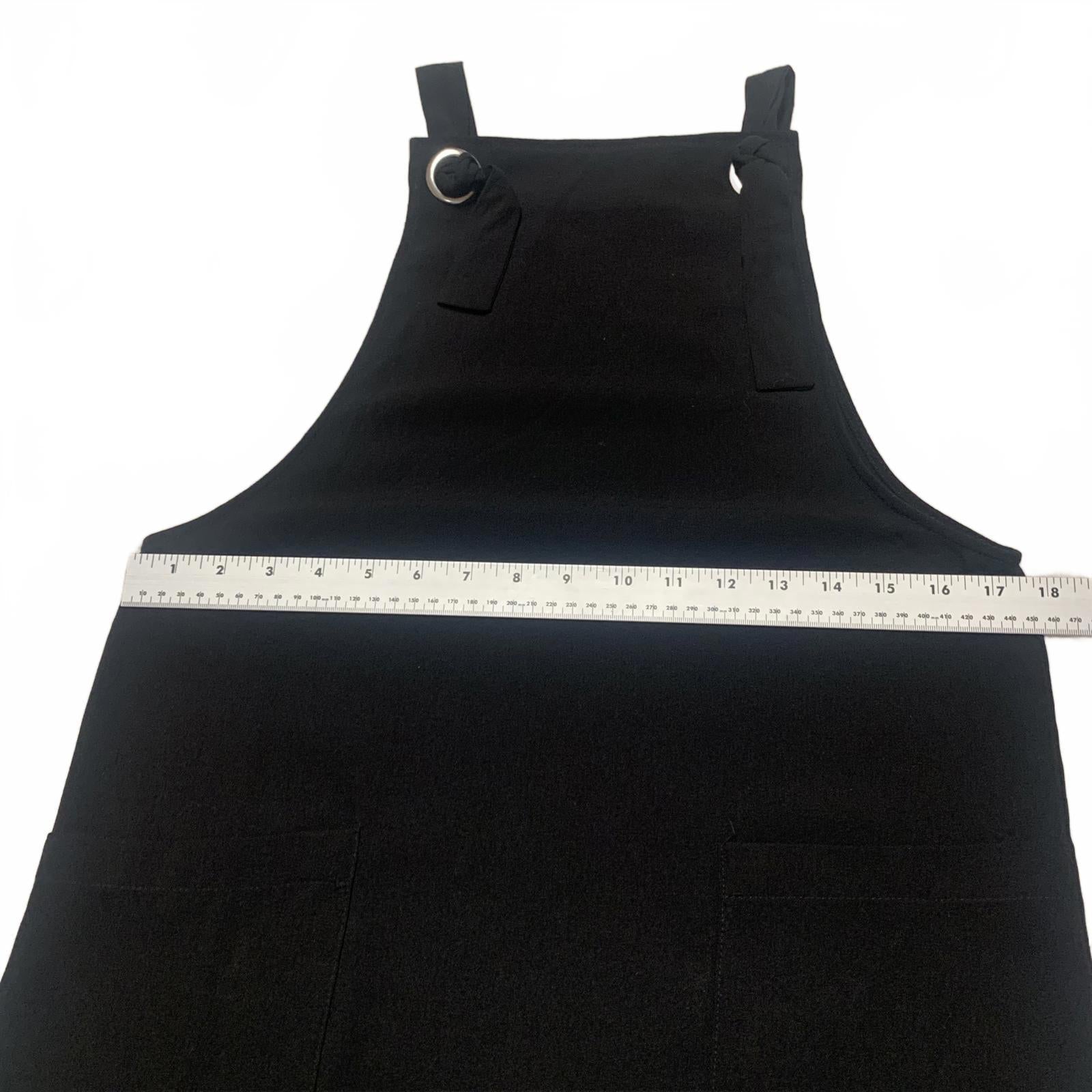 MNG Womens Sz 2 Black Overall  Sleeveless Dress Romper Pockets