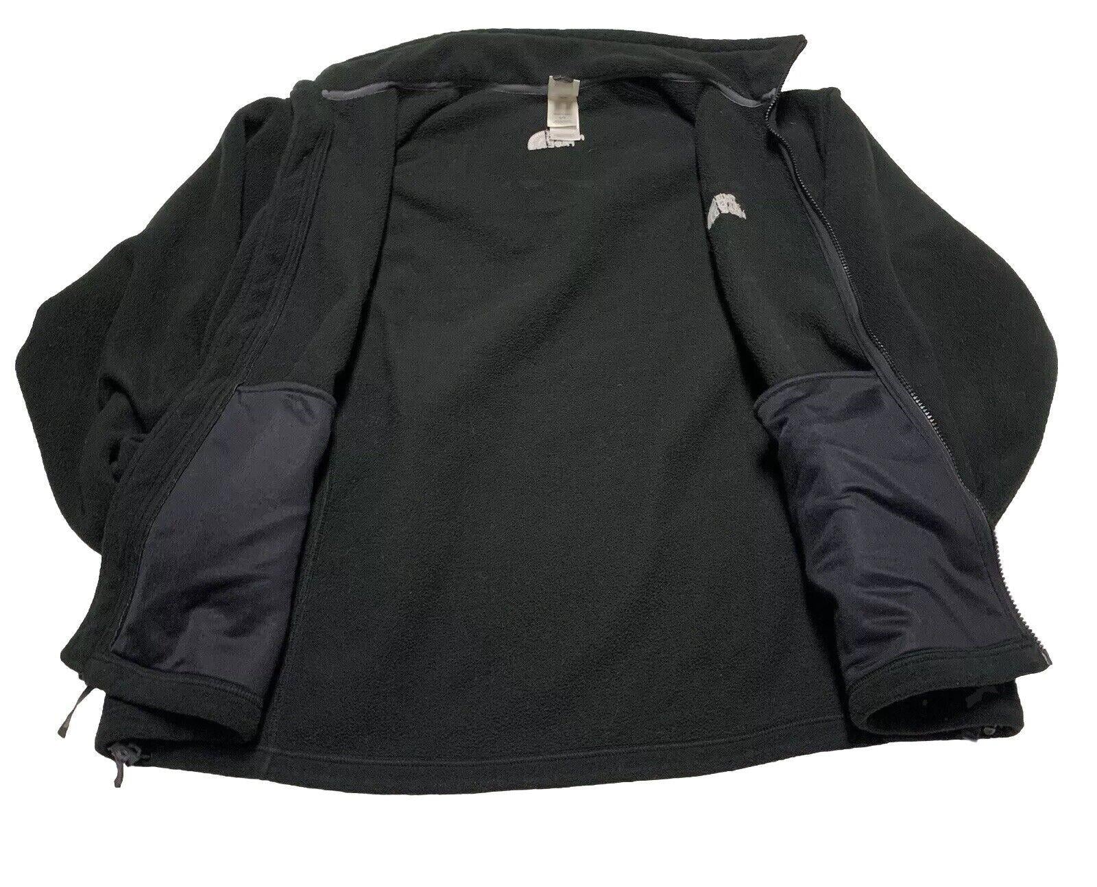 North Face Fleece Sweater Jacket Mens Sz L Black Full Zip Pockets Outdoor Winter