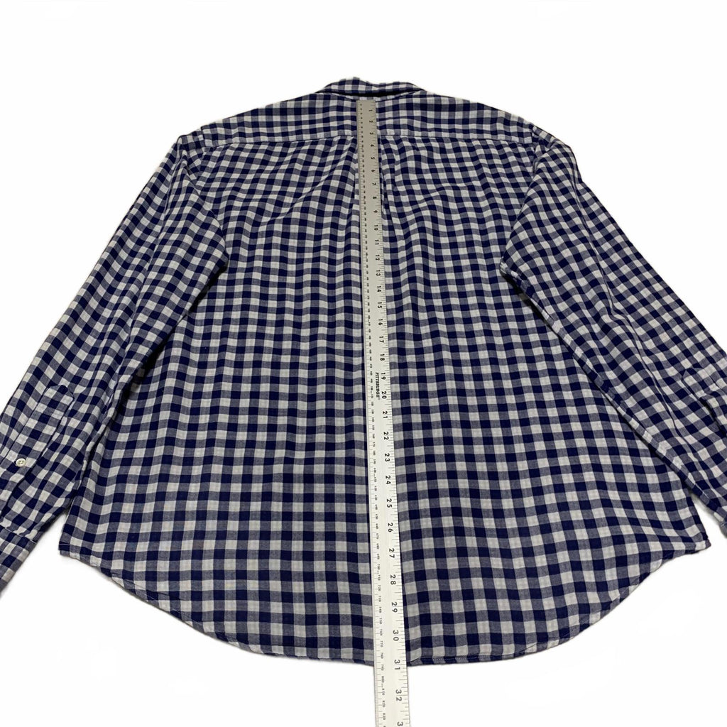 Ralph Lauren Men's Shirt Size L  Blue White Checkered Casual Button Long Sleeve