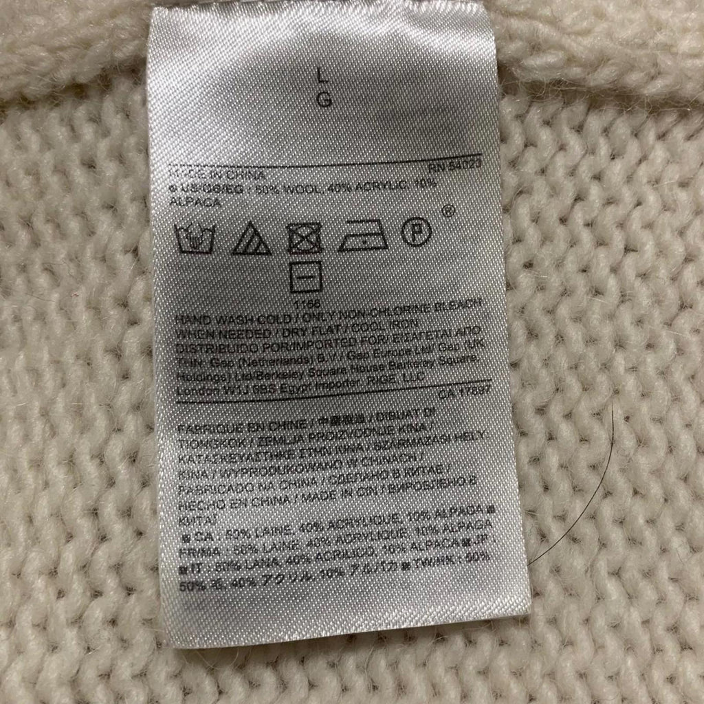 Banana Republic Women's Size L Cream Italian Yarn Cardigan Knit Long  Sweater