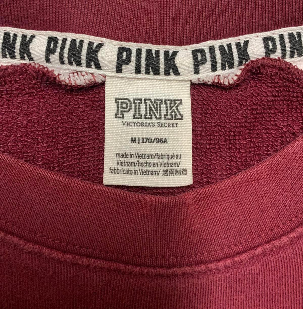 PINK Womens Size Medium Burgundy Pullover Logo Sweatshirt