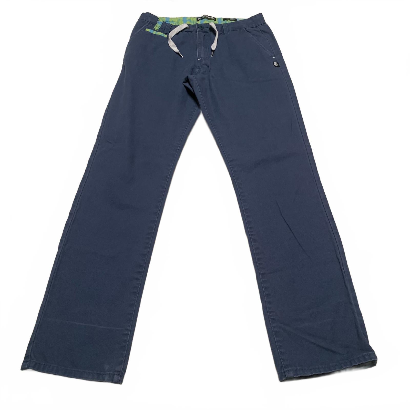 Ecko Unltd. Men's See Measurements Blue Fit-Straight Casual Pants Navy Blue