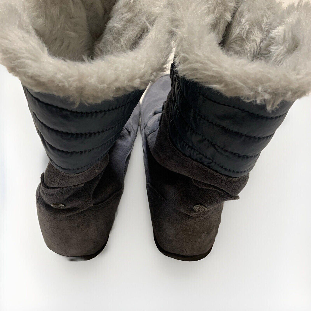 The North Face Women’s Sz 10 Gray Suede Faux Fur Prima Loft Winter Boots