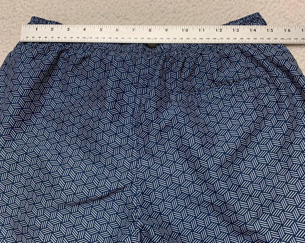 H&M Men's Sz M Navy Geometric Pattern Swim Shorts Trunks W30