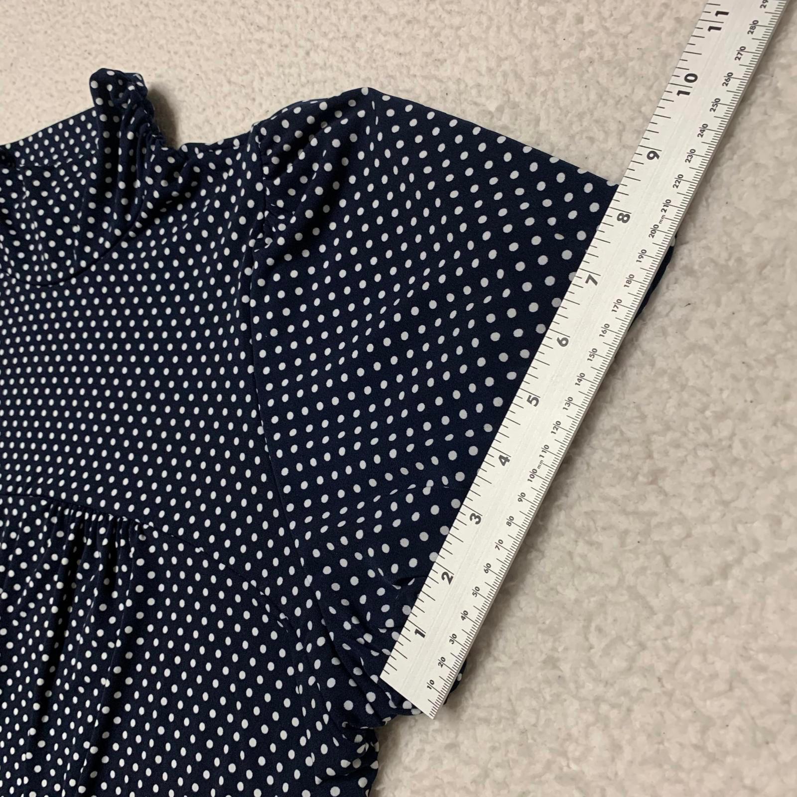 Dressbarn Women's Size 3X Navy White Polka Dot Blouse USA