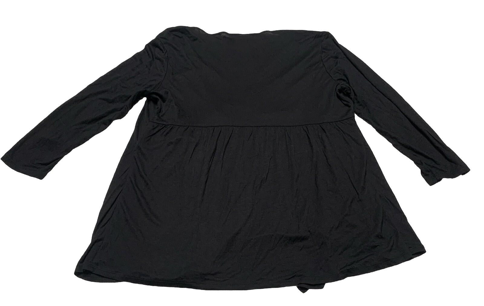 Style & Co Women’s PXL Black White Layered Tunic Top Belt Boho Festive