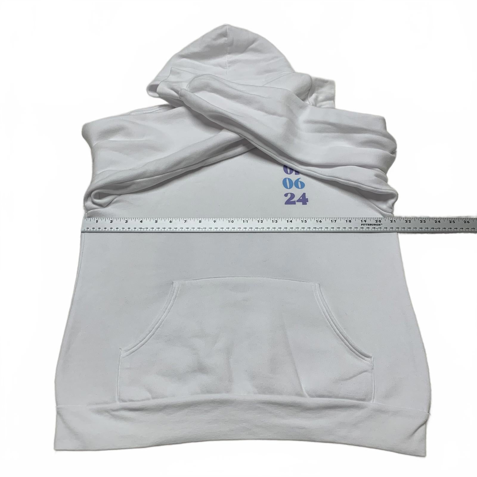 Bella + Canvas Fleece Collection Women's Medium White Graphic Design Hoodie