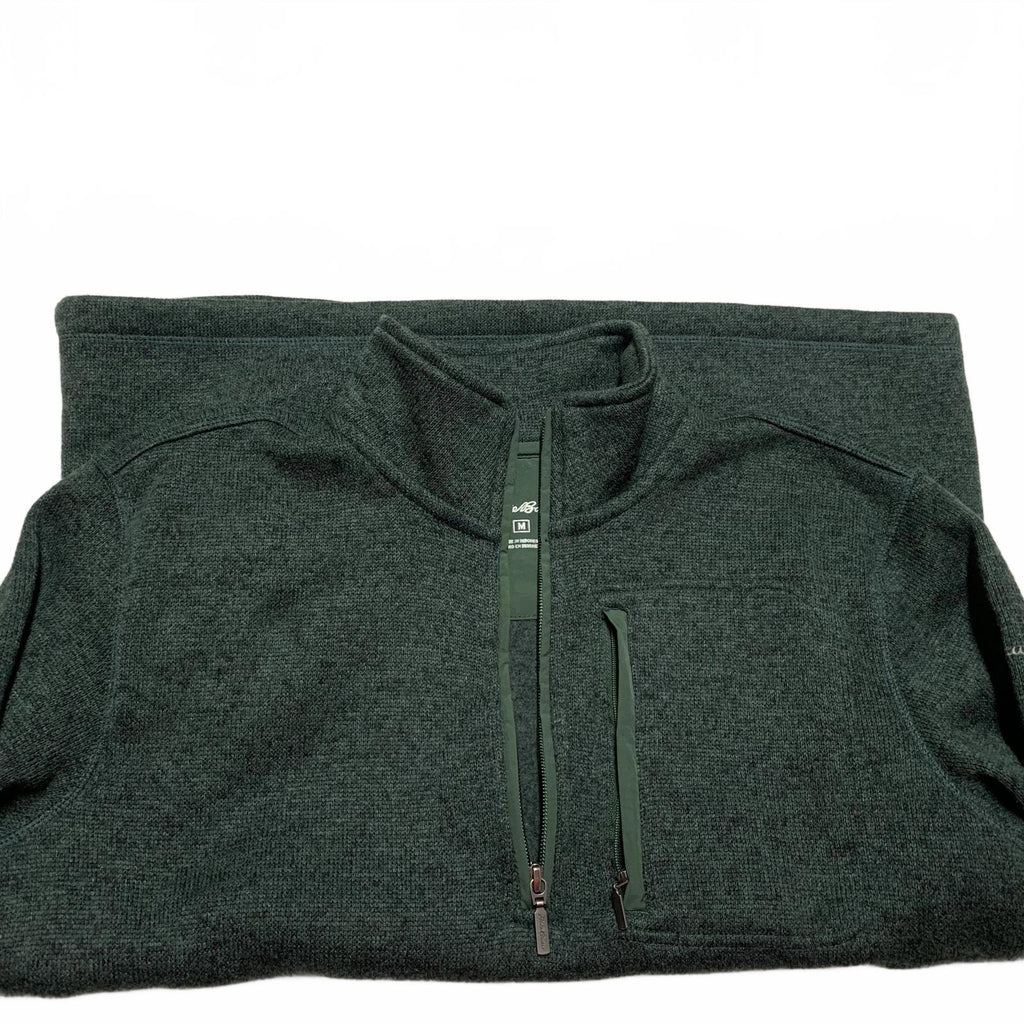 Eddie Bauer Men's Medium Dark Green Quarter Zip Fleece Pullover