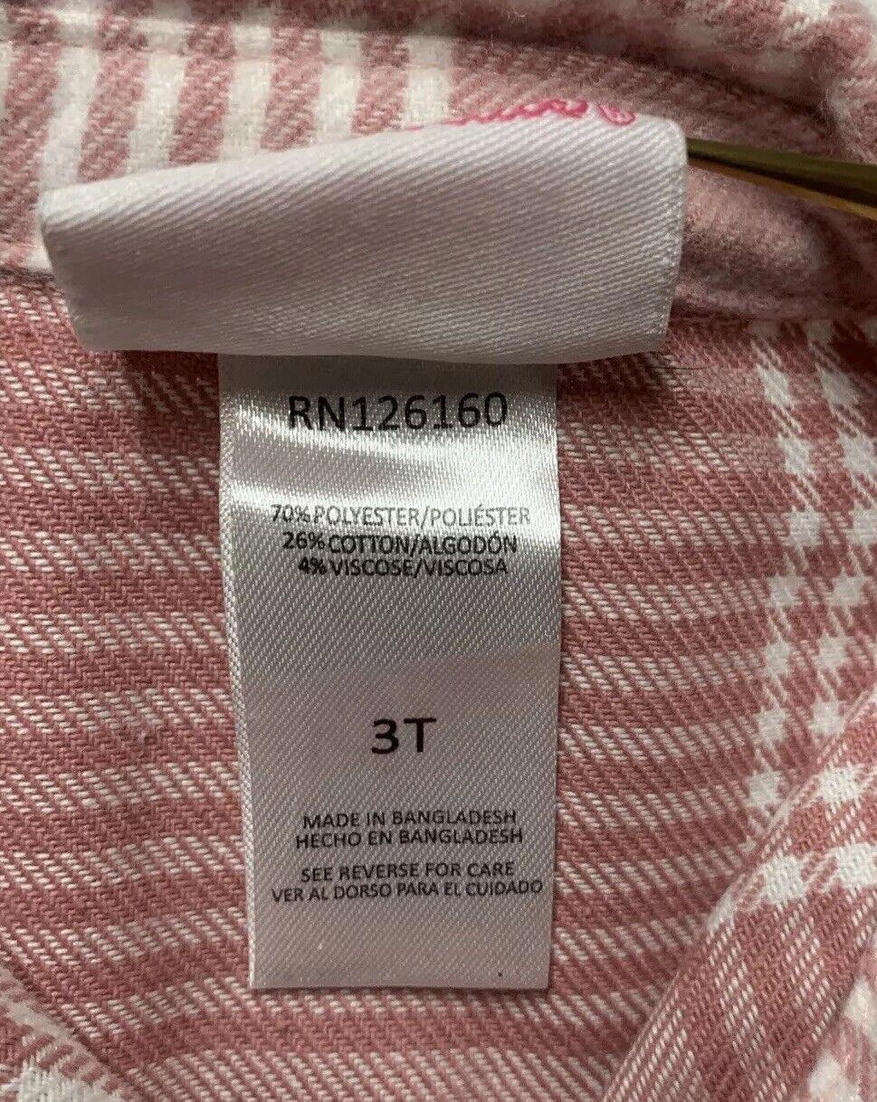 Little Lass Toddler Girl 3T Rose Pink Flannel Shirt Shacket