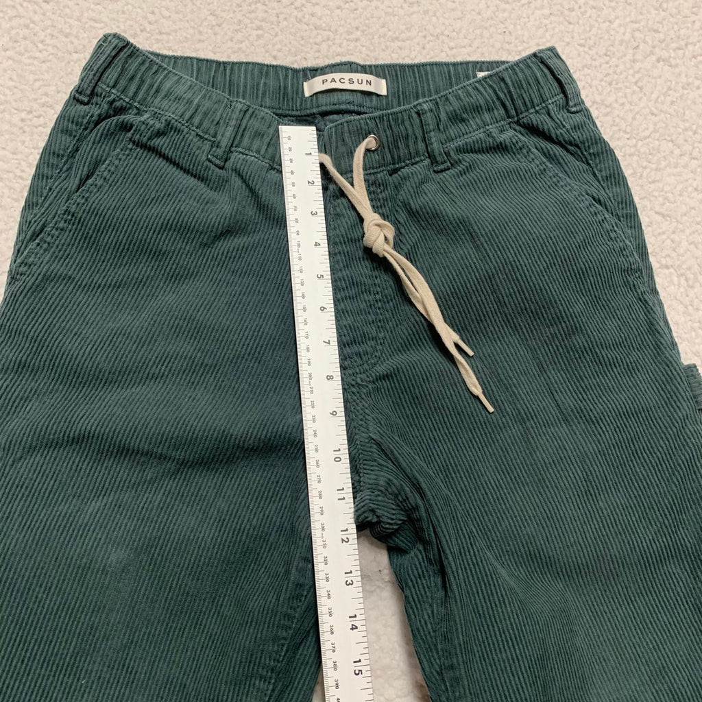 Pacsun Women's Size S Green Loose Fit Elastic Waist Corduroy Pants 30 X 28.75