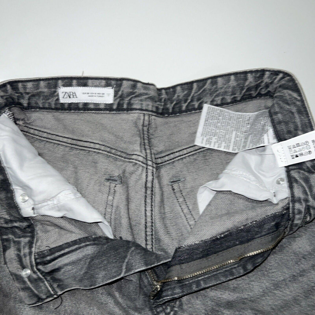 Zara Jeans Women's Size 6  Denim Gray  Cropped Frayed Edge