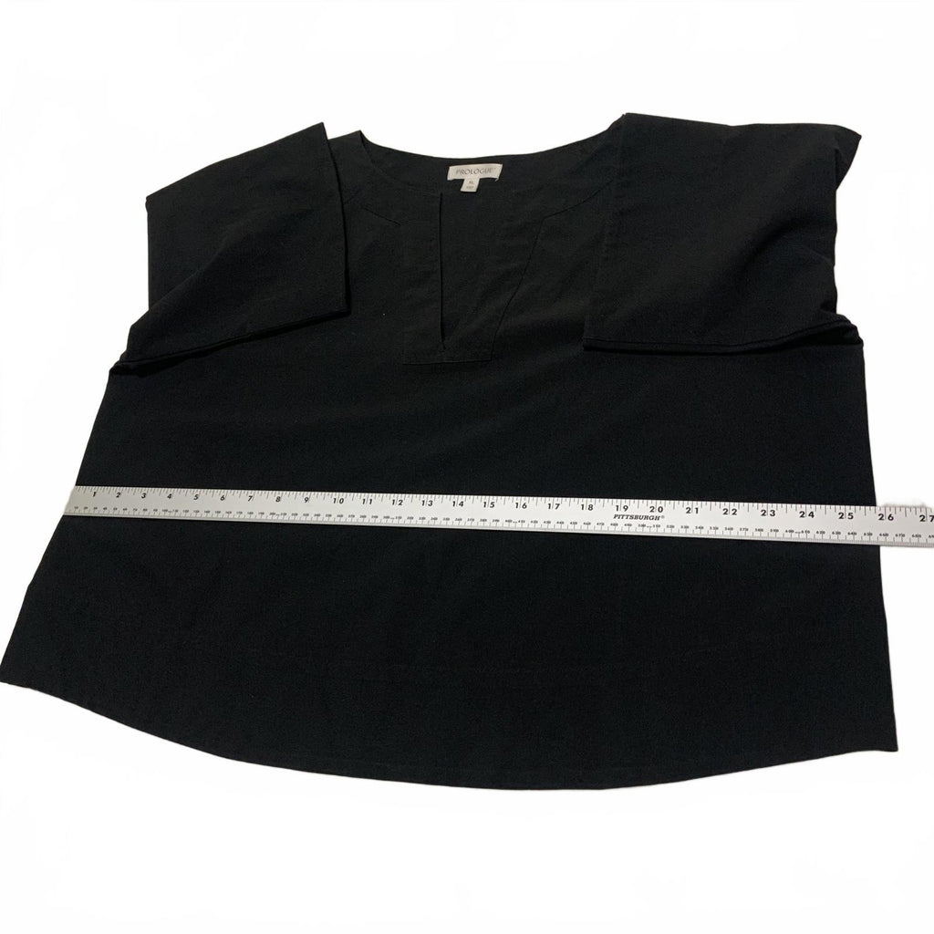 Prologue Women's Size X Large Black V-Neck Crop Top Minimalist Oversized