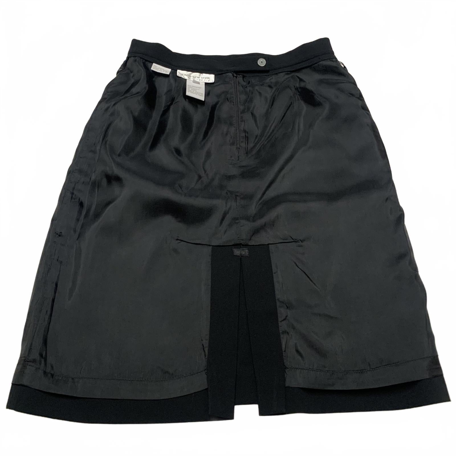 Vintage Jones New York Platinum Womens Sz 12 Black Pencil Skirt W30
