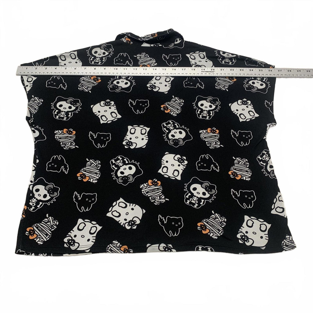 Hello Kitty Womens Size Small Black Sleepwear Top Halloween Short Sleeve Shirt