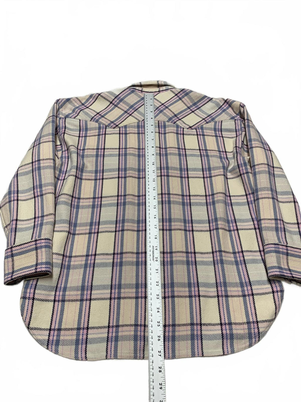 J. Crew Women's Flannel Shirt Sz 4 Lavender Plaid Pastel Pearl Snap Cotton