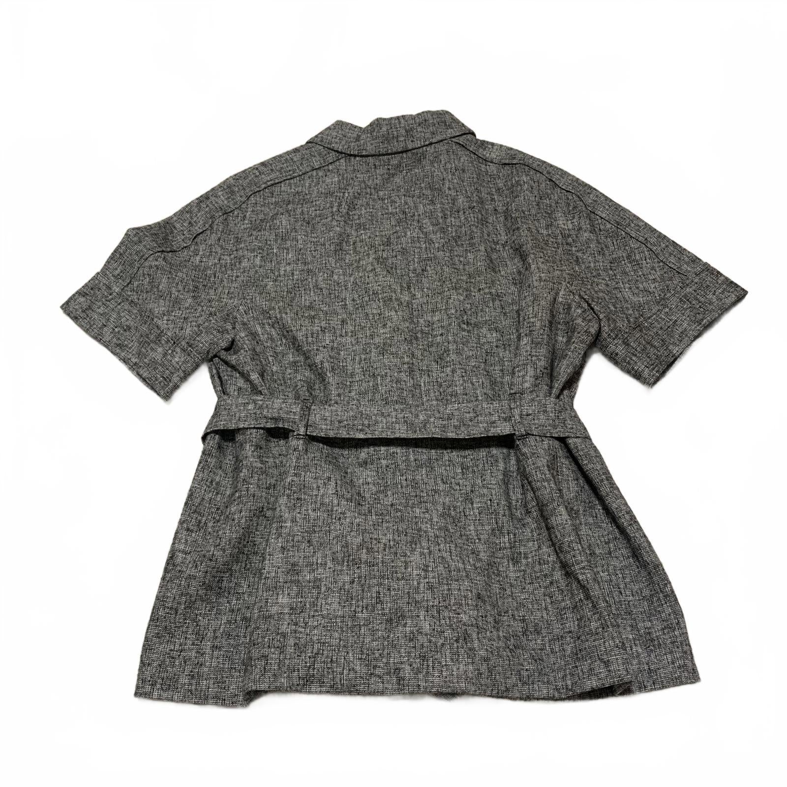 Ann Taylor Women's Size 12 Gray Short Sleeve Belted Blazer