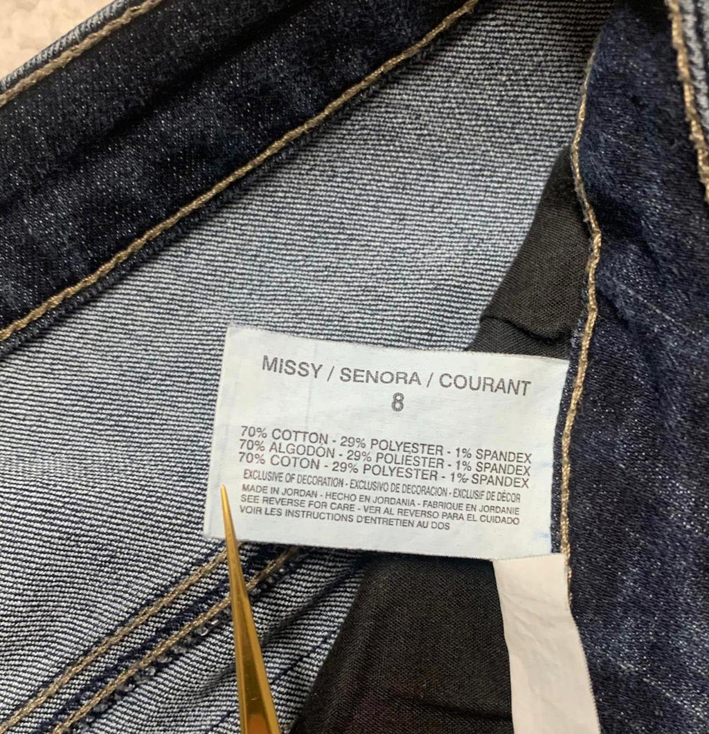 Nine West Women's Size 8R Blue Dark Wash Boot Cut Jeans 32 x 29