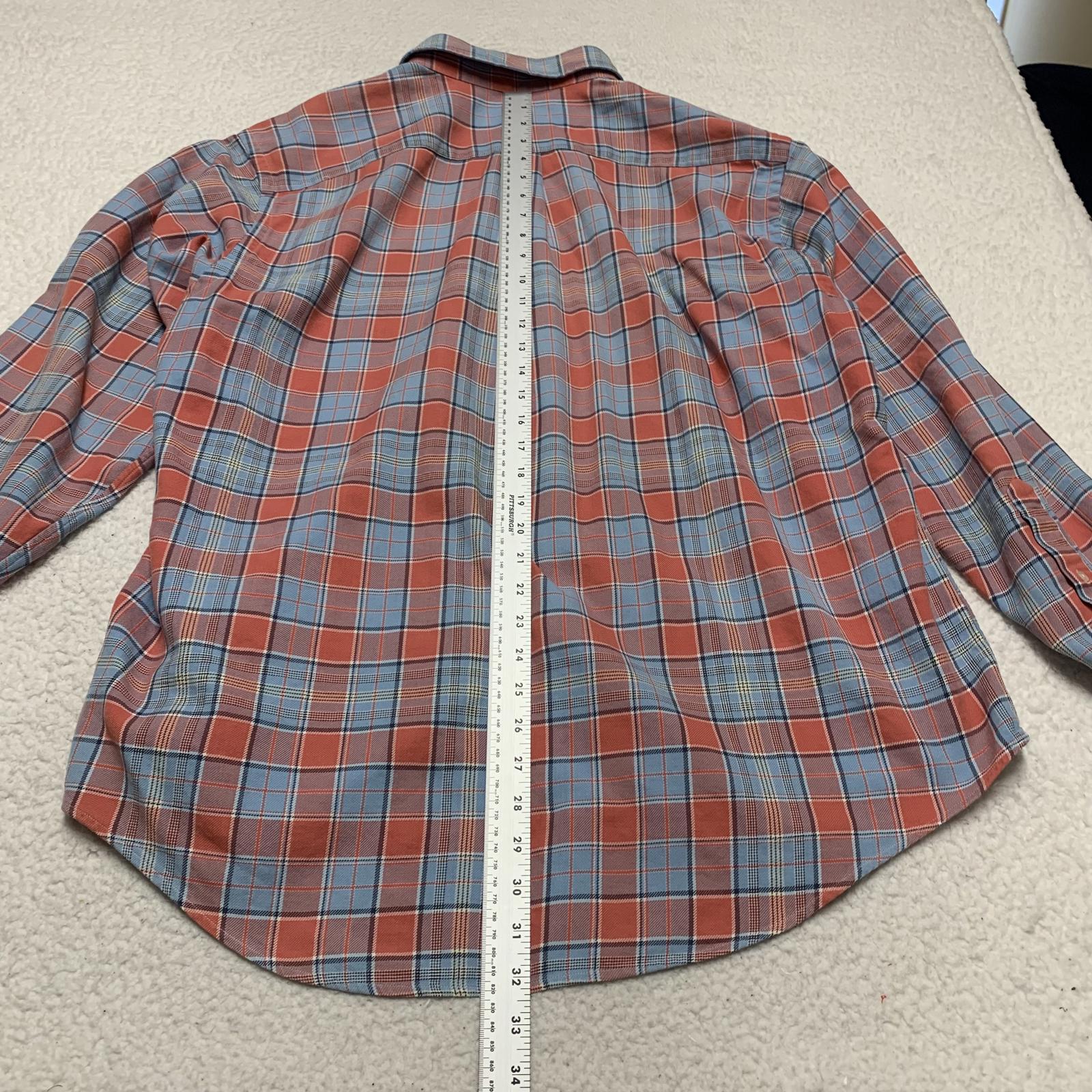 Vineyard Vines Men's XL Blue Orange Plaid Button Tucker Shirt