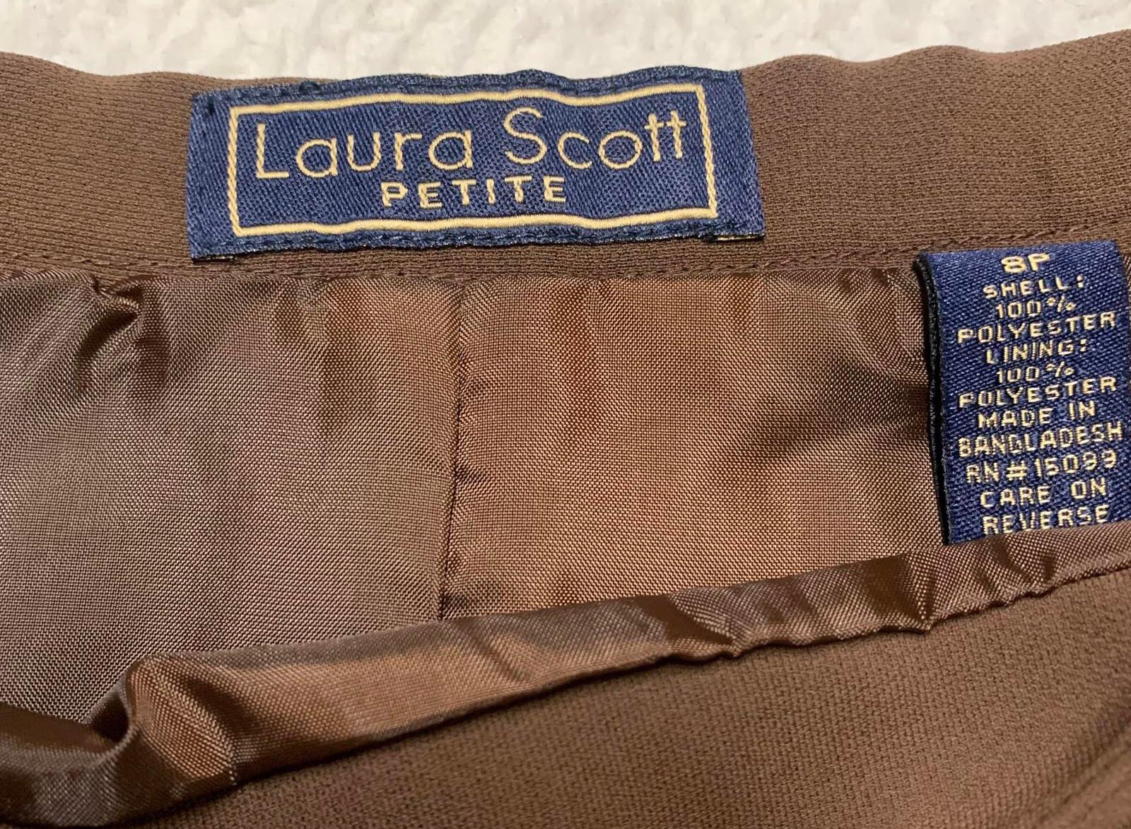 Laura Scott Women's Size Small 8 Petite Brown A-Line Skirt 28 Waist