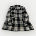 American Eagle Plaid Flannel Tunic Size Small Black White Pin Tuck Jegging Fit M