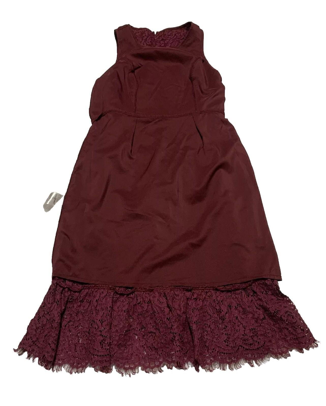 Banana Republic Juniors Size 00P Petite Burgundy Lace Empire Waist Sheath Dress