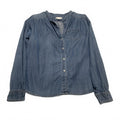 Kenar Women's Medium light Blue Soft Denim Casual Button Down Shirt