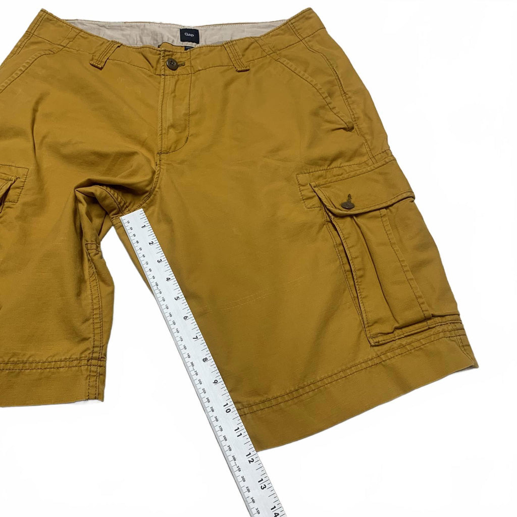 Gap Men's Sz 32 Yellow Cargo Shorts Casual Comfort W33 Gold