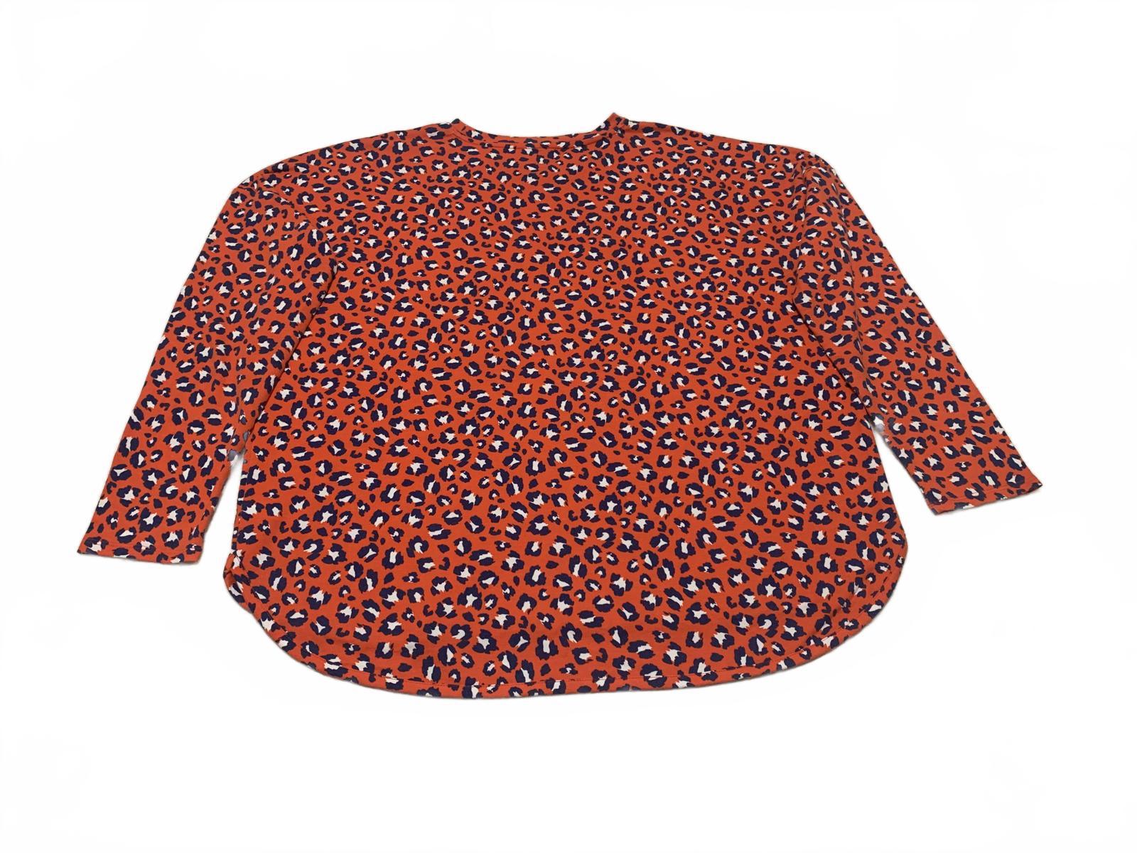 Cabana by Crown & Ivy Women's a size XL Red Blue Long Sleeve Leopard Print Top
