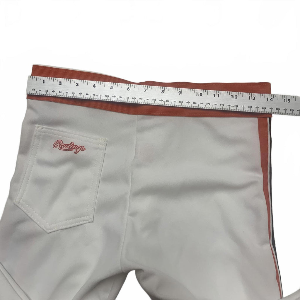 VTG 80s Rawlings Boy Sz Youth L White Track Pants Stripes Orange Black USA