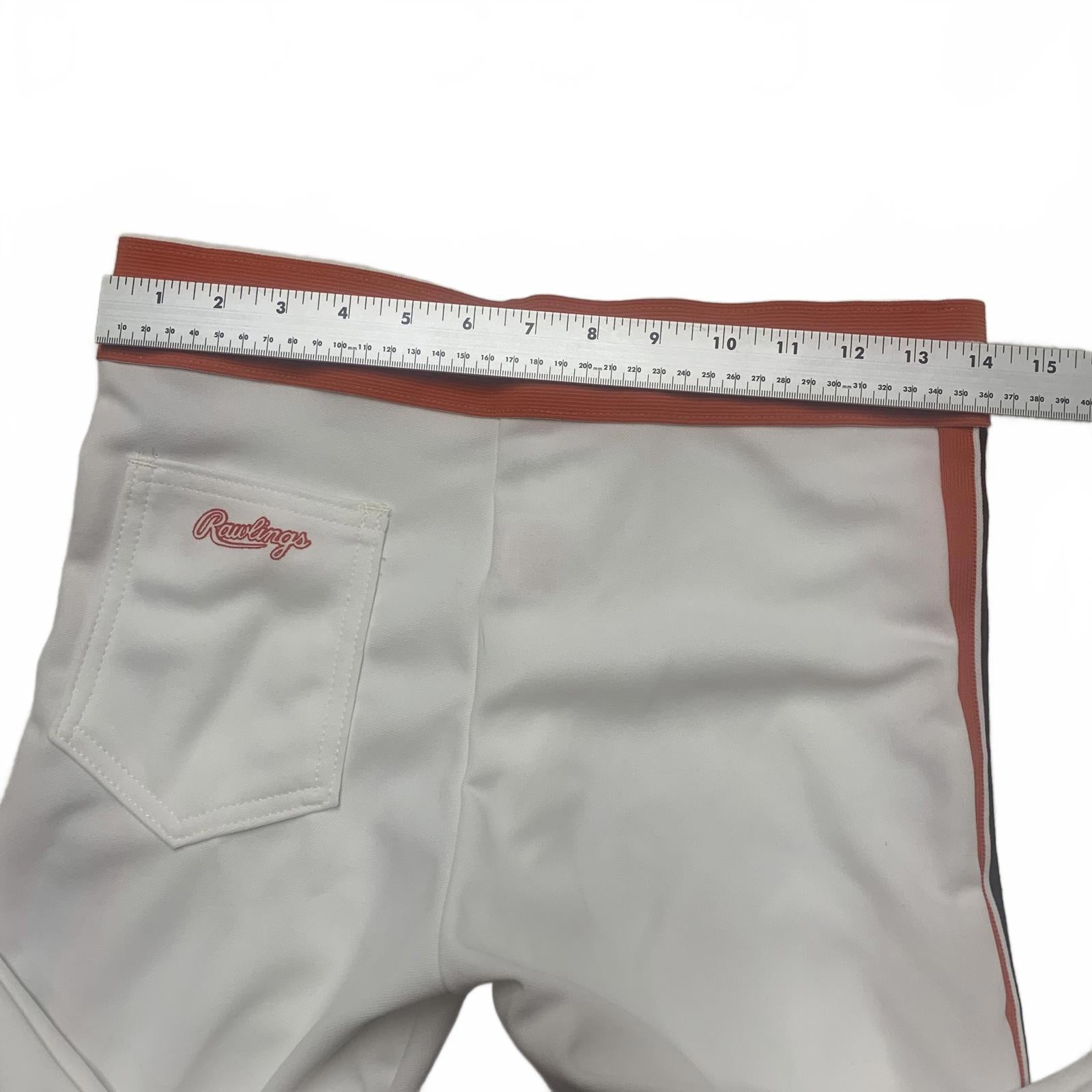 VTG 80s Rawlings Boy Sz Youth L White Track Pants Stripes Orange Black USA