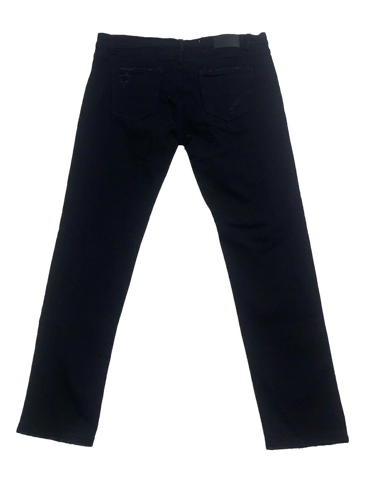 Decibel Black Jeans Men's 40x34 Embroidered Front Frayed