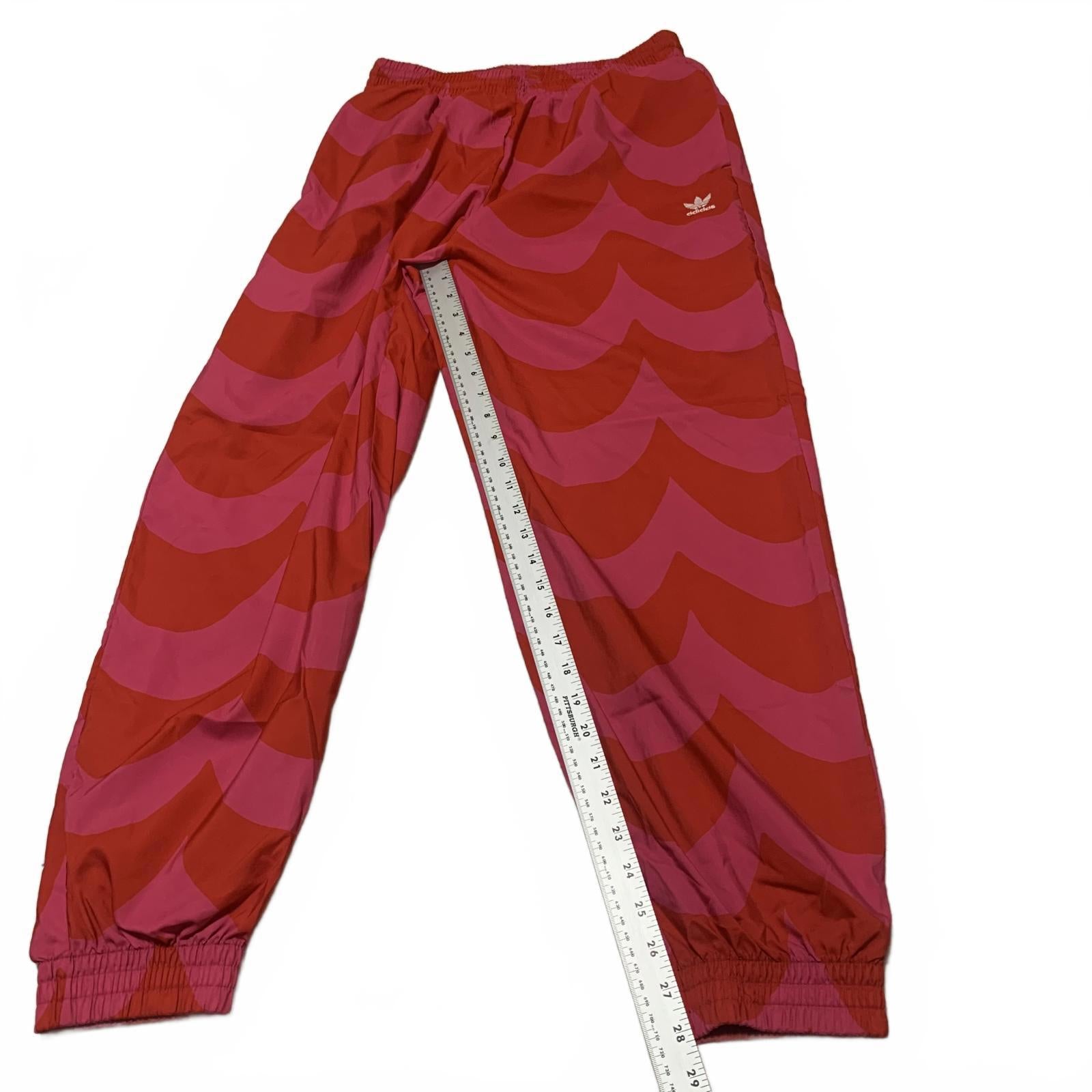 Adidas Marimekko Primegreen Womens Size 8-10 Estimated Red Fuchsian Track Pants