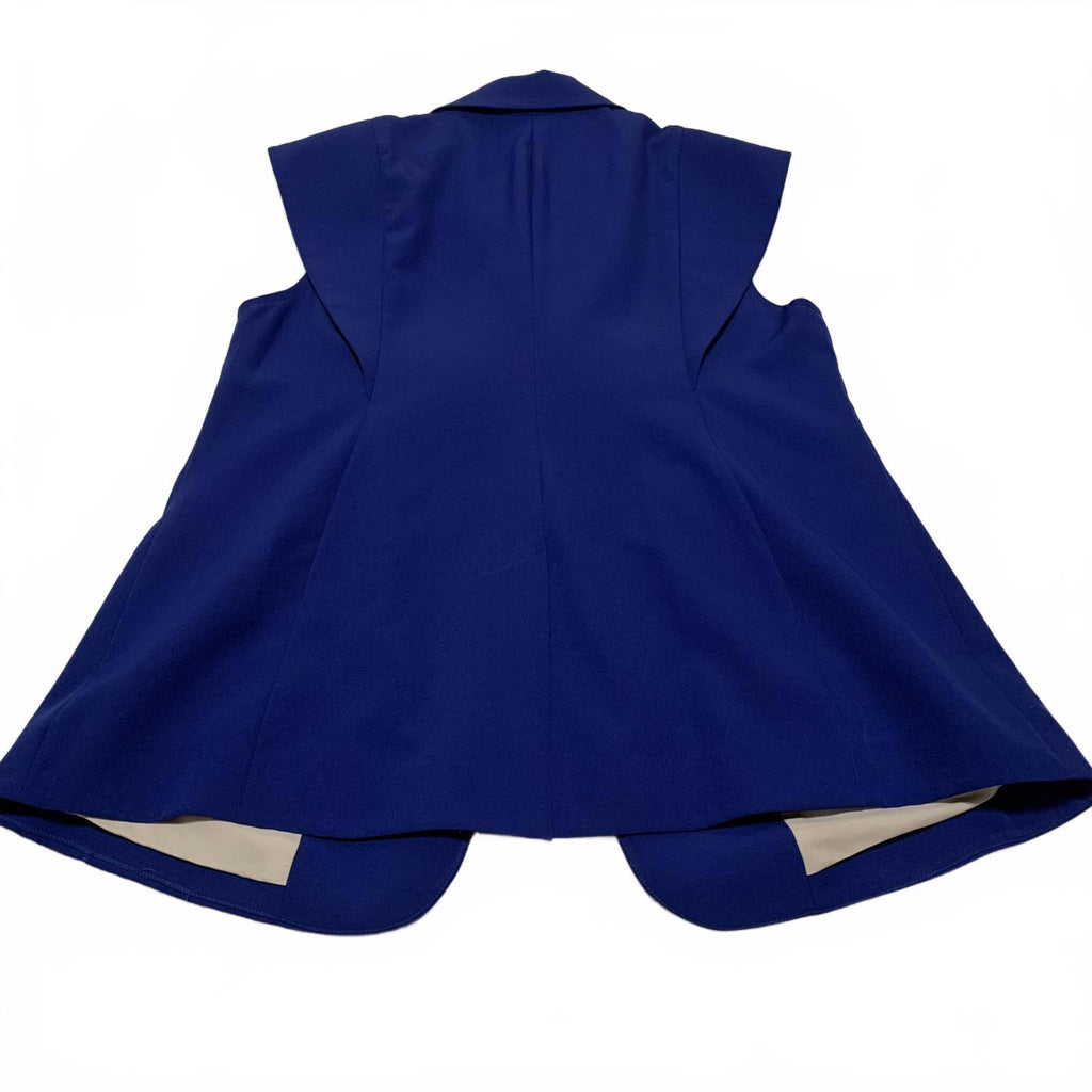Tailored Women's Sleeveless Lined Royal Blue Blazer Jacket