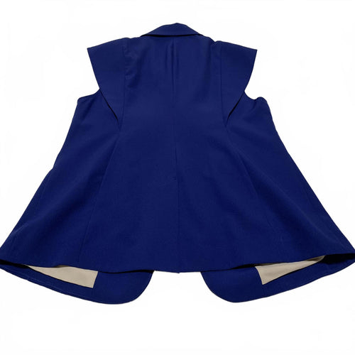 Tailored Women's Sleeveless Lined Royal Blue Blazer Jacket