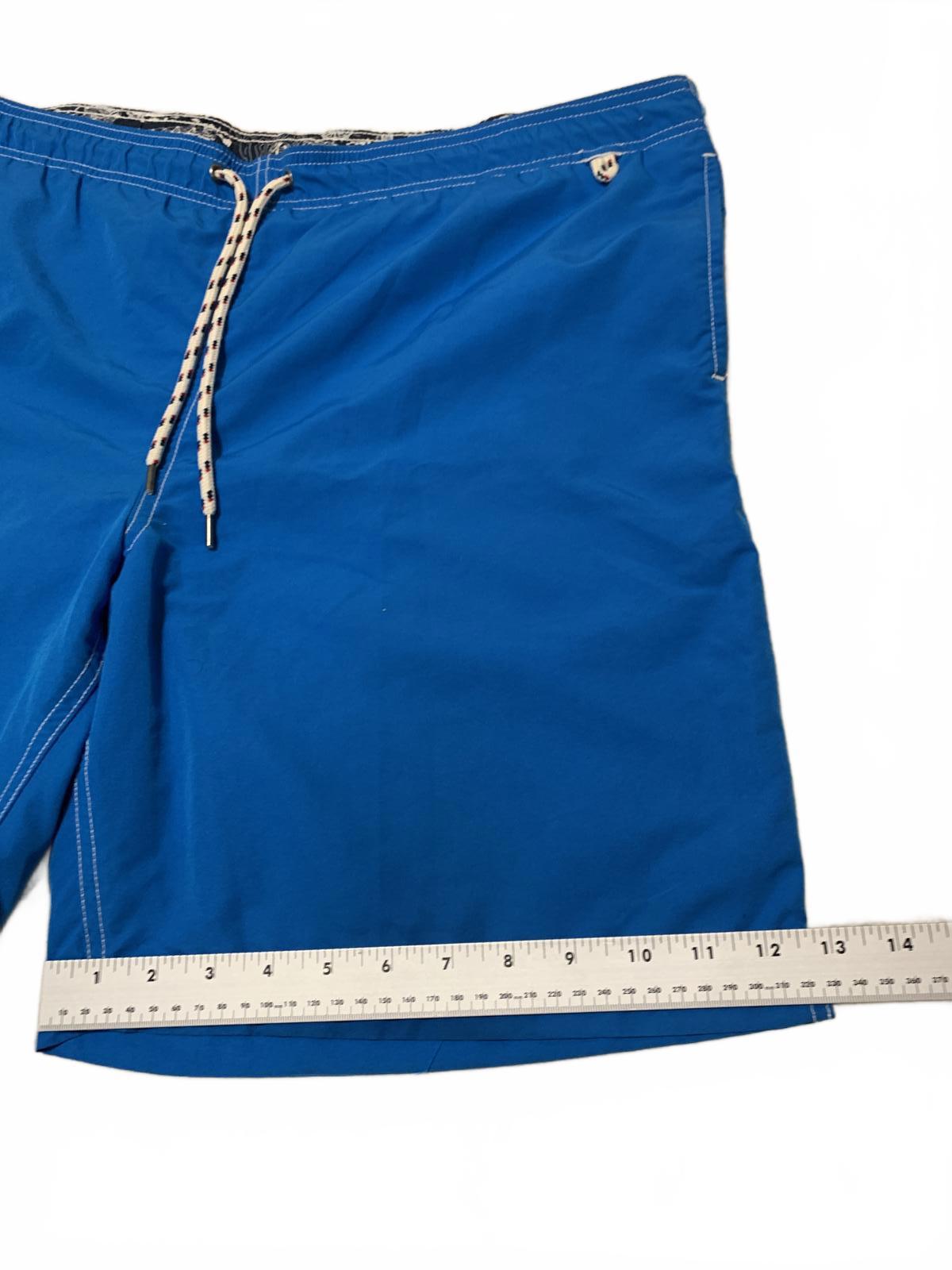 Lands End Men's Size L 36-38 Blue Swim Trunks Drawstring Waist