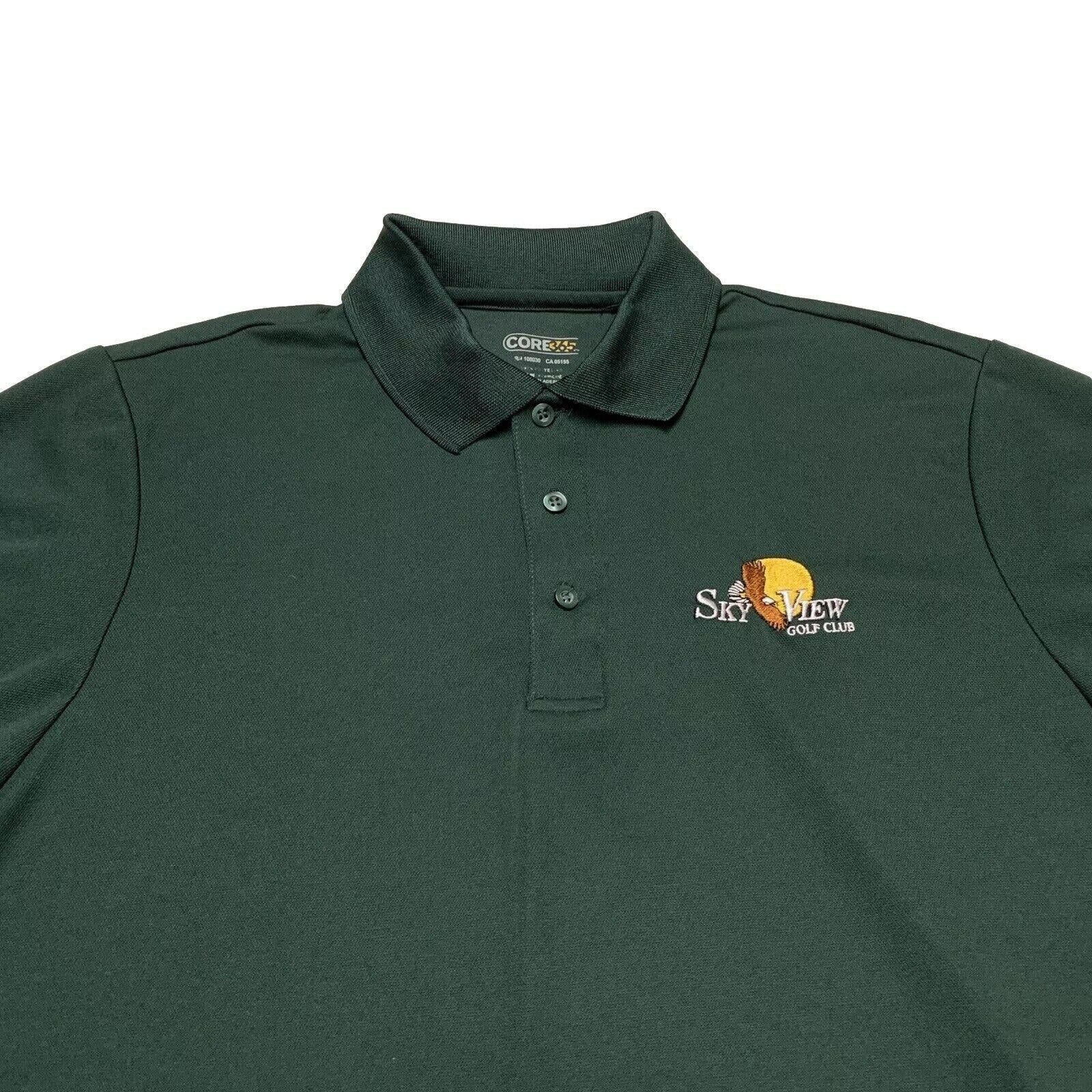 Core 365 Mens Sz Large Green Dri-Fit Polo Shirt Moisture Wicking Anti Microbial